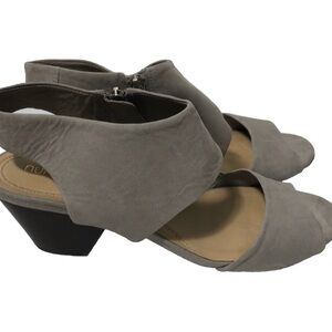 Nurture Braeton suede gray block heel sandals. Size 9.